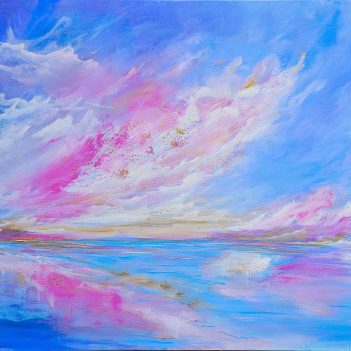 Dancing in Raspberry Clouds - 80x100cm