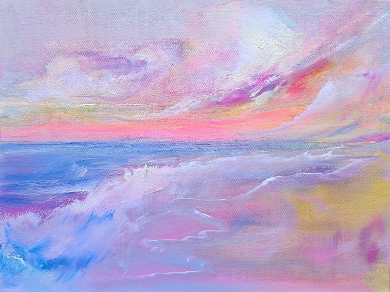 Pink Waves   - 30x40cm