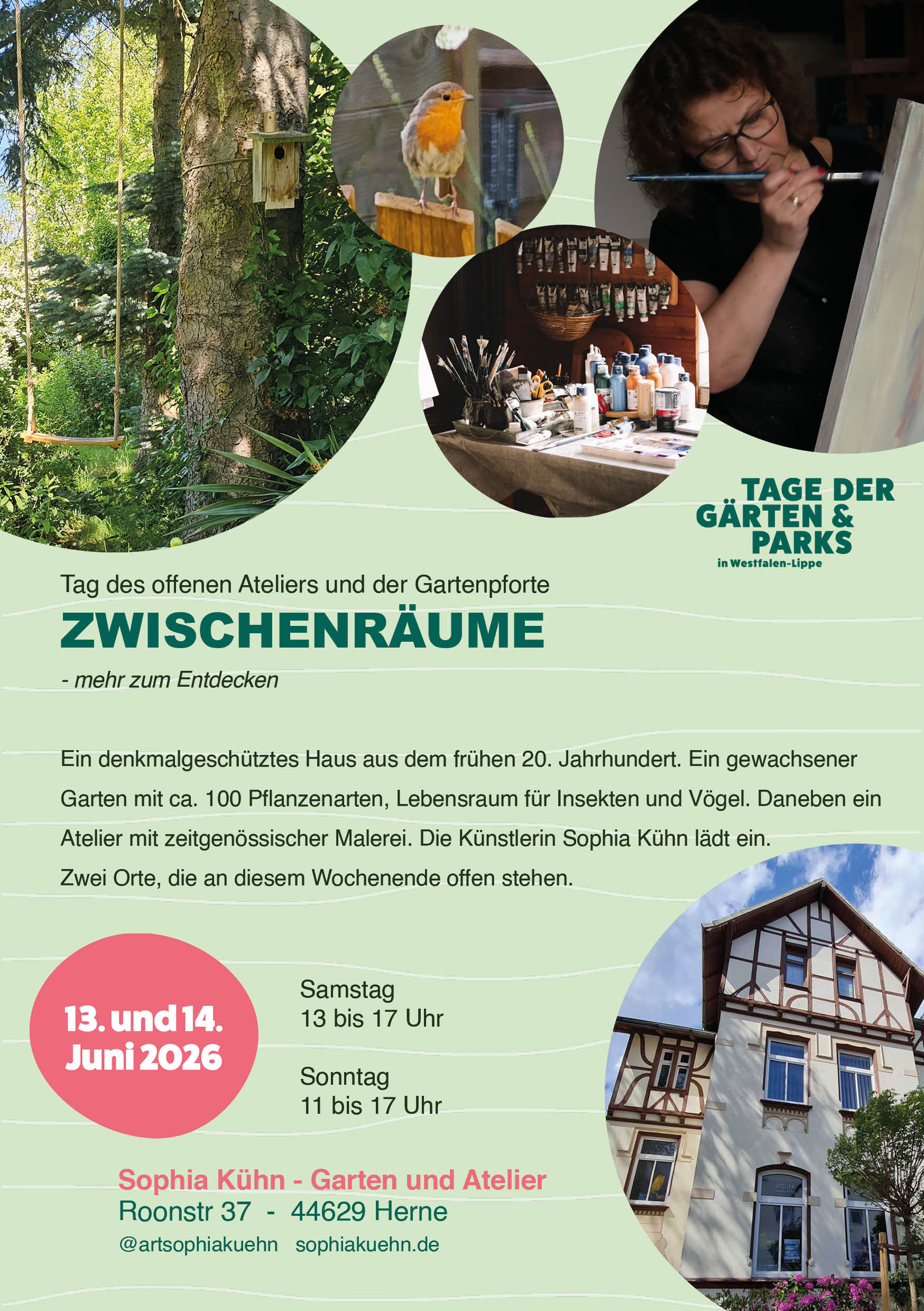 Mehr über den Artikel erfahren Tag des offenes Ateliers und der Gartenpforte 2026 – Herne